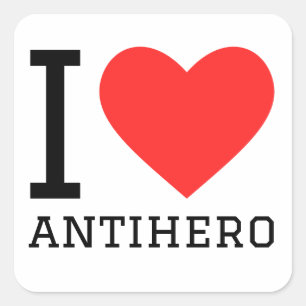 Ik hou van antiheld vierkante sticker