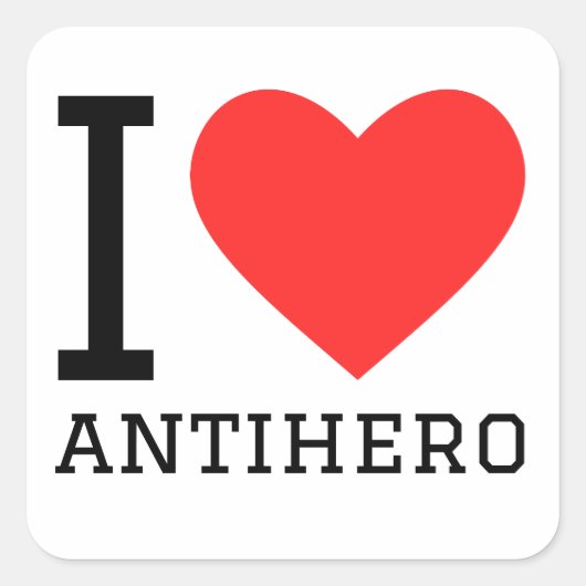 Ik hou van antiheld vierkante sticker (Voorkant)
