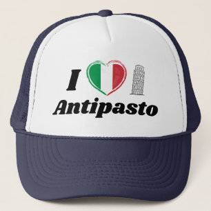 Ik hou van Antipasto Italiaanse hart vlag trucker  Pet