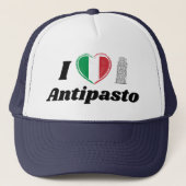 Ik hou van Antipasto Italiaanse hart vlag trucker  Trucker Pet (Voorkant)