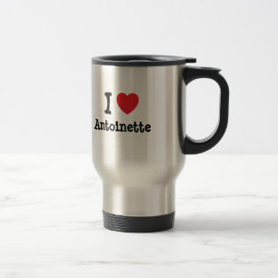 Ik hou van Antoinette hart T-Shirt Reisbeker