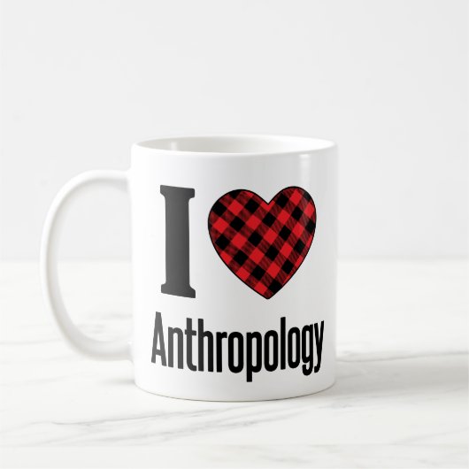 Ik hou van antropologie koffiemok (Links)