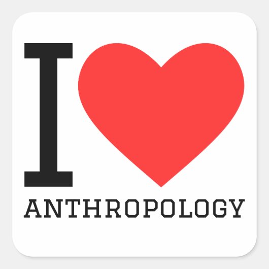 Ik hou van antropologie vierkante sticker (Voorkant)