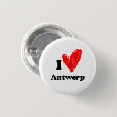 Ik hou van Antwerpen Ronde Button 3,2 Cm (Voorkant /achterkant)