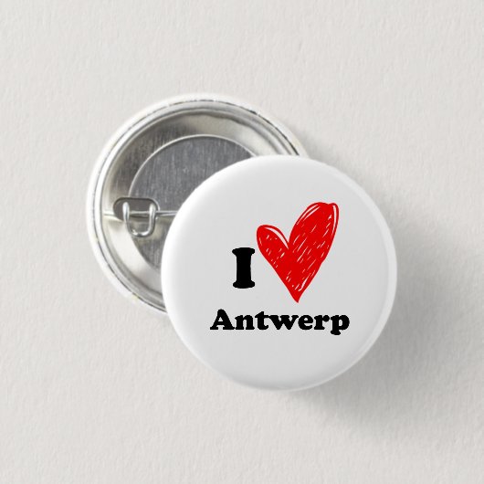 Ik hou van Antwerpen Ronde Button 3,2 Cm (Voorkant /achterkant)