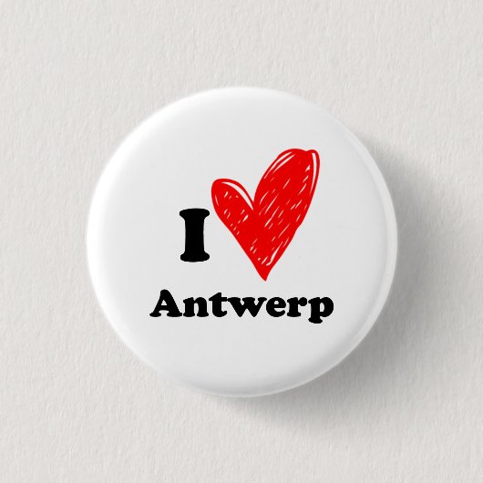 Ik hou van Antwerpen Ronde Button 3,2 Cm (Voorkant)