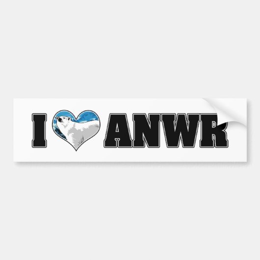 Ik hou van ANWR Bumpersticker (Voorkant)