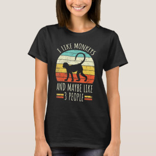 Ik hou van apen en misschien als 3 mensen die Monk T-shirt