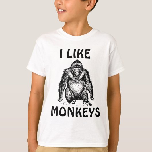 IK HOU VAN APEN KINDER T-SHIRTS (Voorkant)