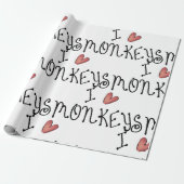 Ik Hou Van Apen Malle Handgeschreven Typografie Cadeaupapier (Uitgerold)