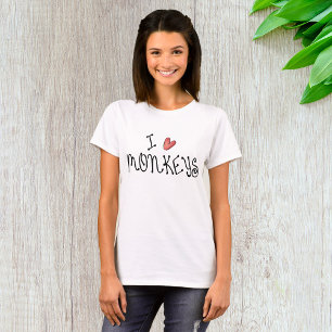 Ik Hou Van Apen Malle Handgeschreven Typografie T-shirt