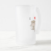 Ik hou van apen matglas bierpul (Voorkant rechts)