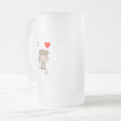 Ik hou van apen matglas bierpul (Voorkant links)