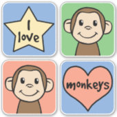 Ik hou van apen sticker (Voorkant)