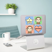 Ik hou van apen sticker (Laptop op bureau)