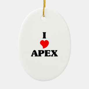 Ik hou van Apex Keramisch Ornament