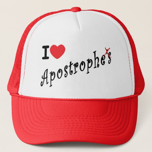 Ik hou van apostrofie trucker pet (Voorkant)