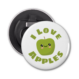 Ik hou van appels button flesopener