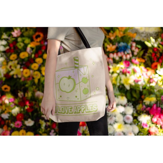 Ik hou van appels - Kawaii Juice Box Design Tote Bag