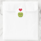 Ik hou van appels ronde sticker (Tas)