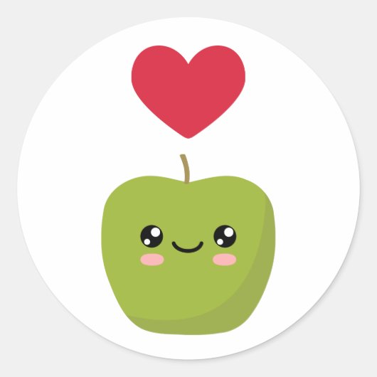 Ik hou van appels ronde sticker (Voorkant)