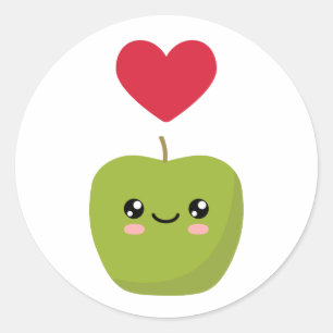 Ik hou van appels ronde sticker