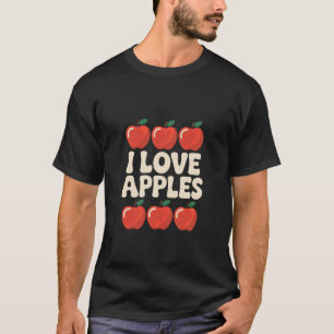 Ik hou van appels sappig fruit fan ontwerp t-shirt