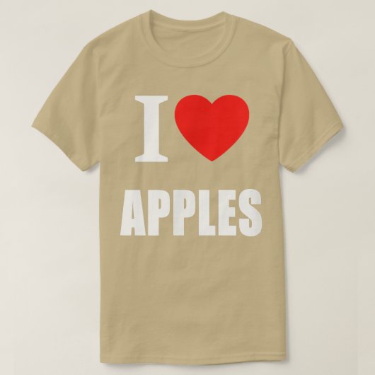 Ik hou van appels voor mannen vrouwen en studenten t-shirt (Design voorkant)