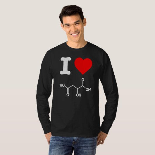 Ik hou van appelzuur exfoliate huidverzorging chem t-shirt (Voorkant volledig)