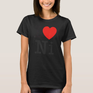 Ik hou van Apple Ny en Nikkel Periodiek Systeem T-shirt