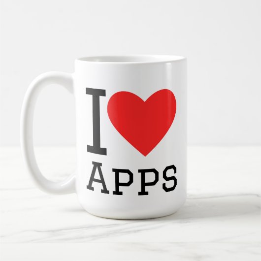 Ik hou van apps koffiemok (Links)