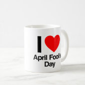 Ik hou van April Fool's Day Koffiemok (Voorkant rechts)