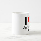 Ik hou van April Fool's Day Koffiemok (Center)