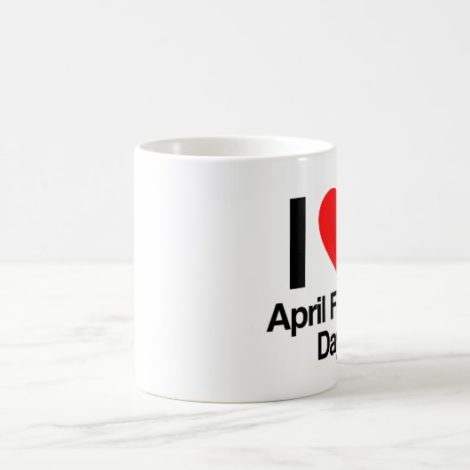 Ik hou van April Fool's Day Koffiemok (Center)