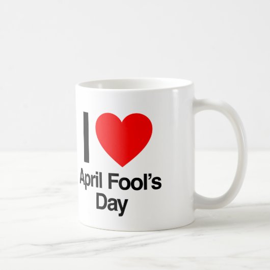 Ik hou van April Fool's Day Koffiemok (Rechts)