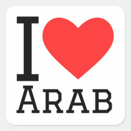 Ik hou van Arabisch Vierkante Sticker