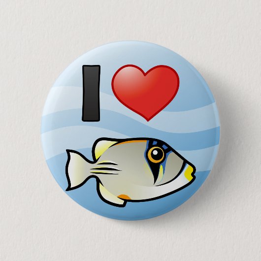 Ik hou van Arabische Picassofish Ronde Button 5,7 Cm (Voorkant)