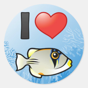 Ik hou van Arabische Picassofish Ronde Sticker