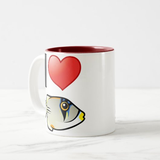 Ik hou van Arabische Picassofish Tweekleurige Koffiemok (Voorkant links)