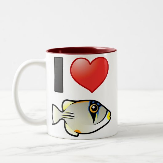 Ik hou van Arabische Picassofish Tweekleurige Koffiemok (Links)