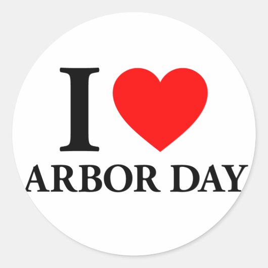 Ik hou van Arbor Day Ronde Sticker (Voorkant)