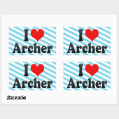 Ik hou van Archer Rechthoekige Sticker (Vel)