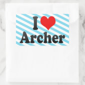 Ik hou van Archer Rechthoekige Sticker (Tas)