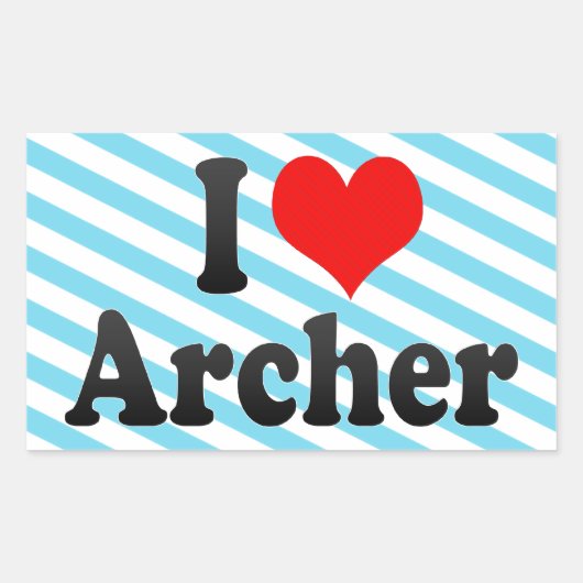 Ik hou van Archer Rechthoekige Sticker (Voorkant)