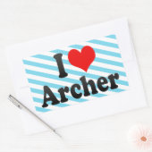 Ik hou van Archer Rechthoekige Sticker (Envelop)