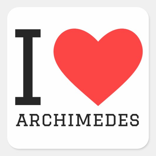 Ik hou van archimedes vierkante sticker (Voorkant)