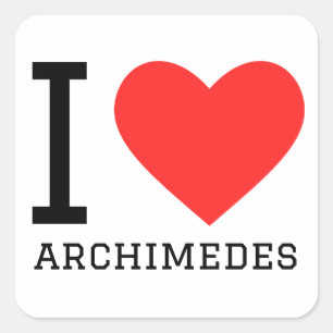 Ik hou van archimedes vierkante sticker