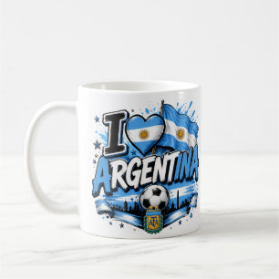Ik hou van Argentijns Voetbalontwerp Argentinië Koffiemok