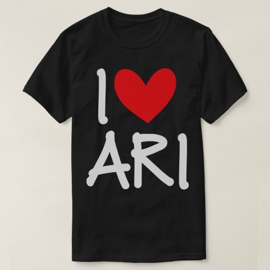 Ik hou van Ari Name Persoonlijke Mannen Guy BFF Fr T-shirt (Design voorkant)