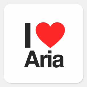 ik hou van aria vierkante sticker